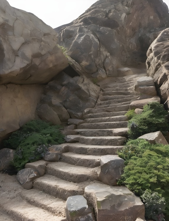Rocky Stairway going up
